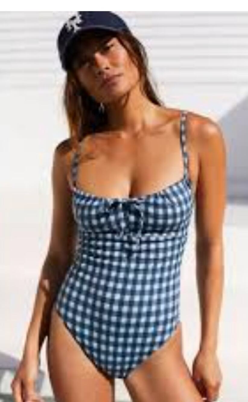 FAITHFULL the brand Manon One Piece blue Gingham One Piece Swim XL